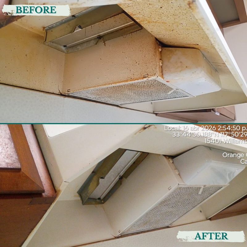 Before and after: Range hood & vent degreasing