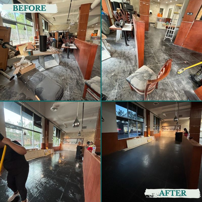 Before and after: Post-construction debris & dust removal