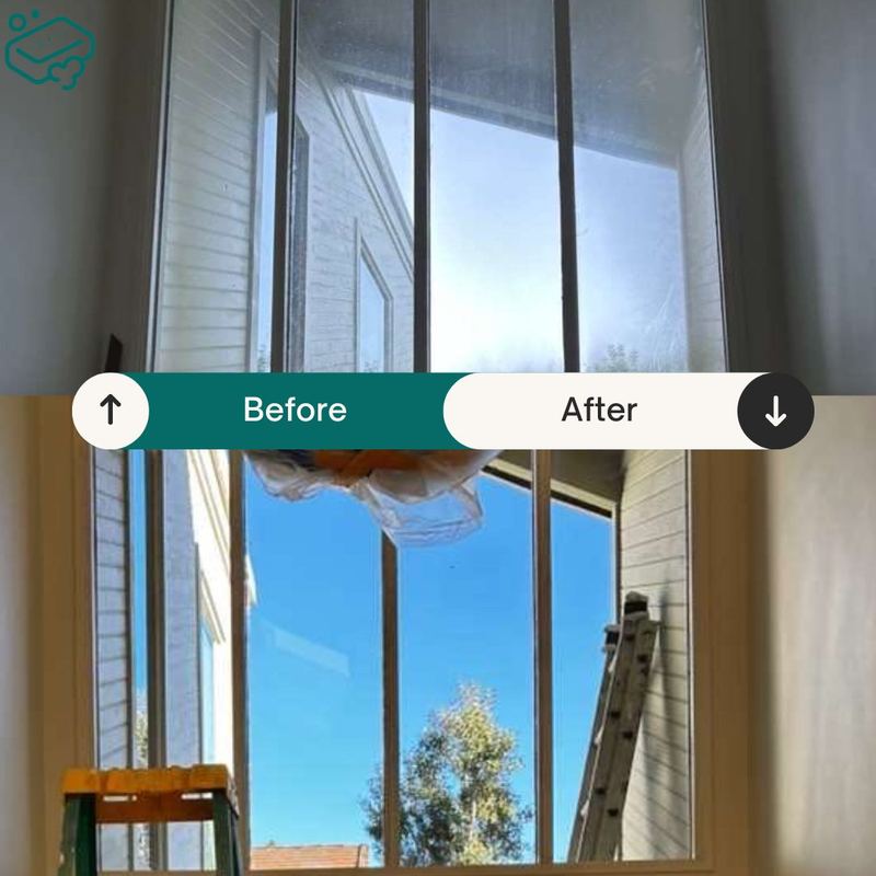 Before and after: Interior windows cleaned after the work wrapped