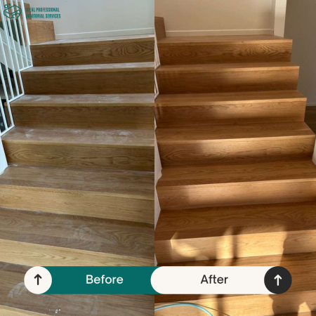 Professional stair cleaning delivering dust-free, inspection-ready results