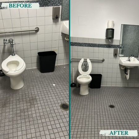 before and after commercial restroom cleaning results
