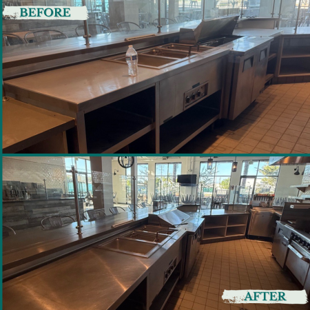 before and after commercial kitchen cleaning results